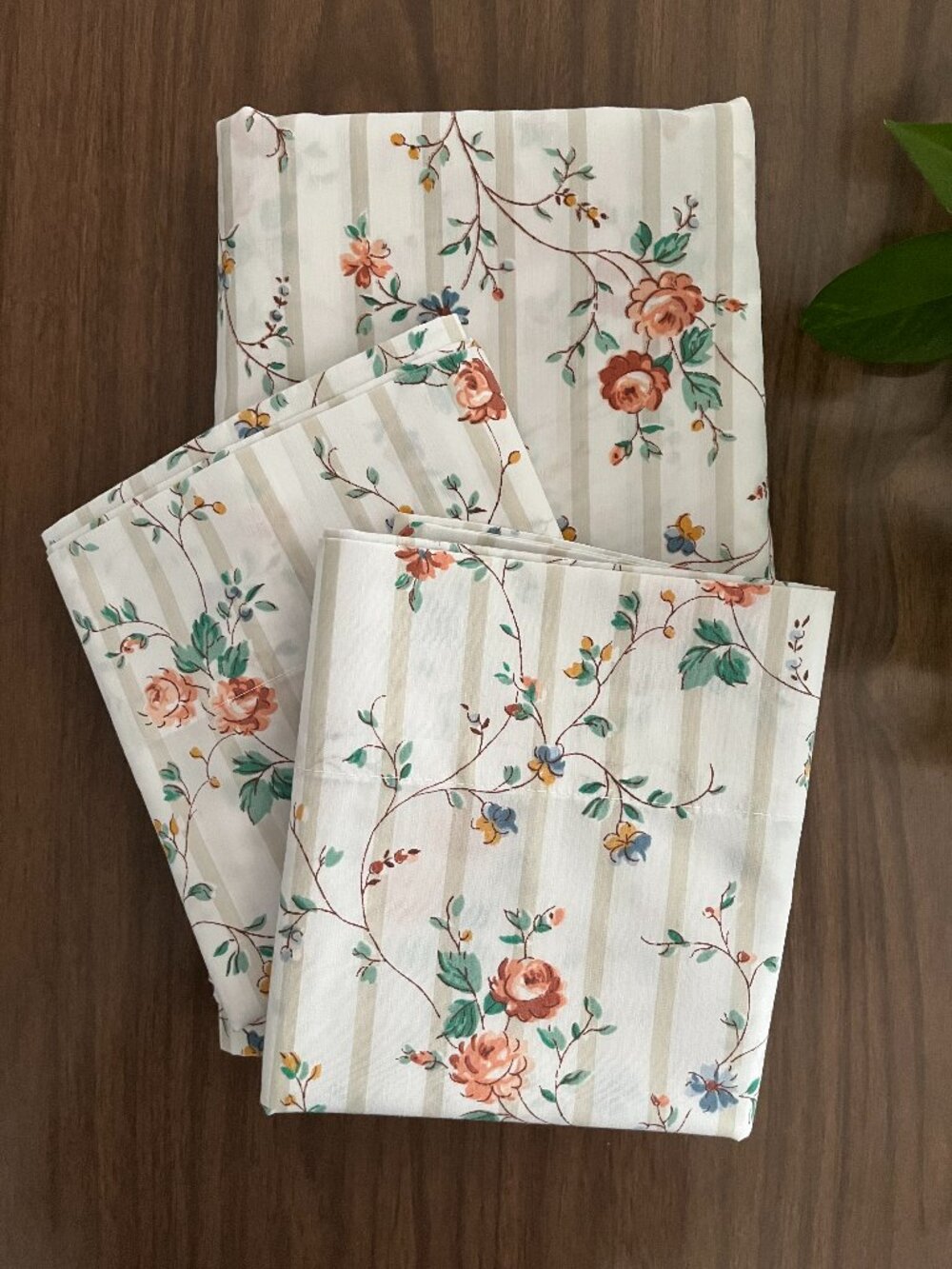 Vintage 1980s JCPenney Susan Cottagecore Roses Full/Queen Flat Sheet Pillowcases